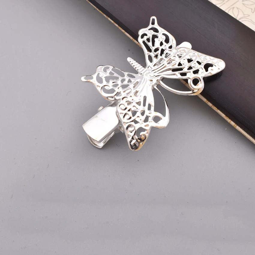2 pcs/par mulheres oco grampos de cabelo metal borboleta hairpins ouro prata vintage pinos de cabelo para acessórios de estilo
