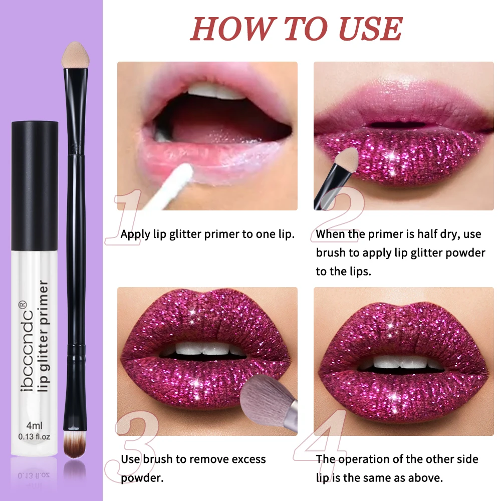 Glitter ลิปกลอสลิปสติกเงา DIY Lip Gloss กันน้ำ Long Lasting Lipgloss ชุดรองพื้น Lip Lip Tint ริมฝีปากแต่งหน้า