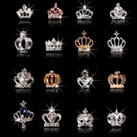 10pcs/Lot 3D Nail Art Jewelry Silver & Gold Crown Shape Nail Jewelry Shining Crystal Rhinestones Nail Jewelry Accessories ML723#