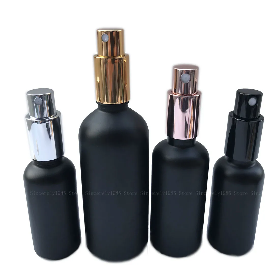 10pcs 5ml -100 ml Matte Black  Spray Bottles 5 Color Sprayer Perfume Cosmetic Containers Dark Color