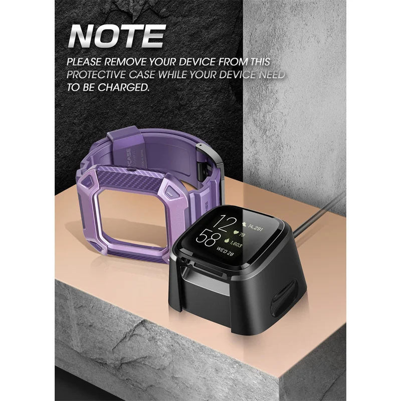 Picture 5: SUPCASE UB Pro Rugged Case Strap Watch Bands for Fitbit Versa 2 Protective Replacement Wristband for Fitbit Versa 2 with Case