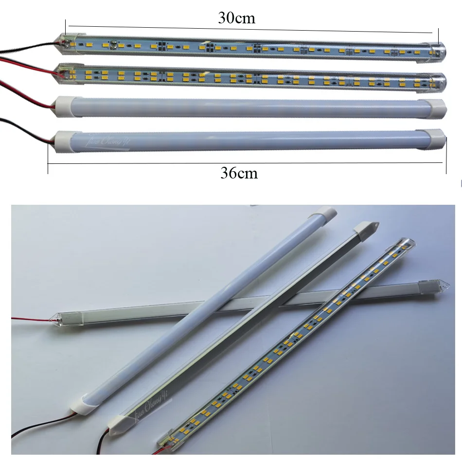 Imagem -03 - Hard Rígida Led Faixa Bar Lâmpadas Shell de Alumínio Branco Quente dc 12v 5630 Carro Caravana Barco Casa 10 Pcs Lot