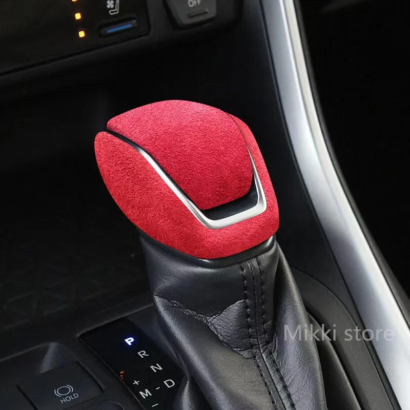 Ultrasuede top suede Wrap Gear Shift Knob ABS Trim Cover Sticker For Toyota RAV4 2020+ and Highlander 2022+ car Accessories