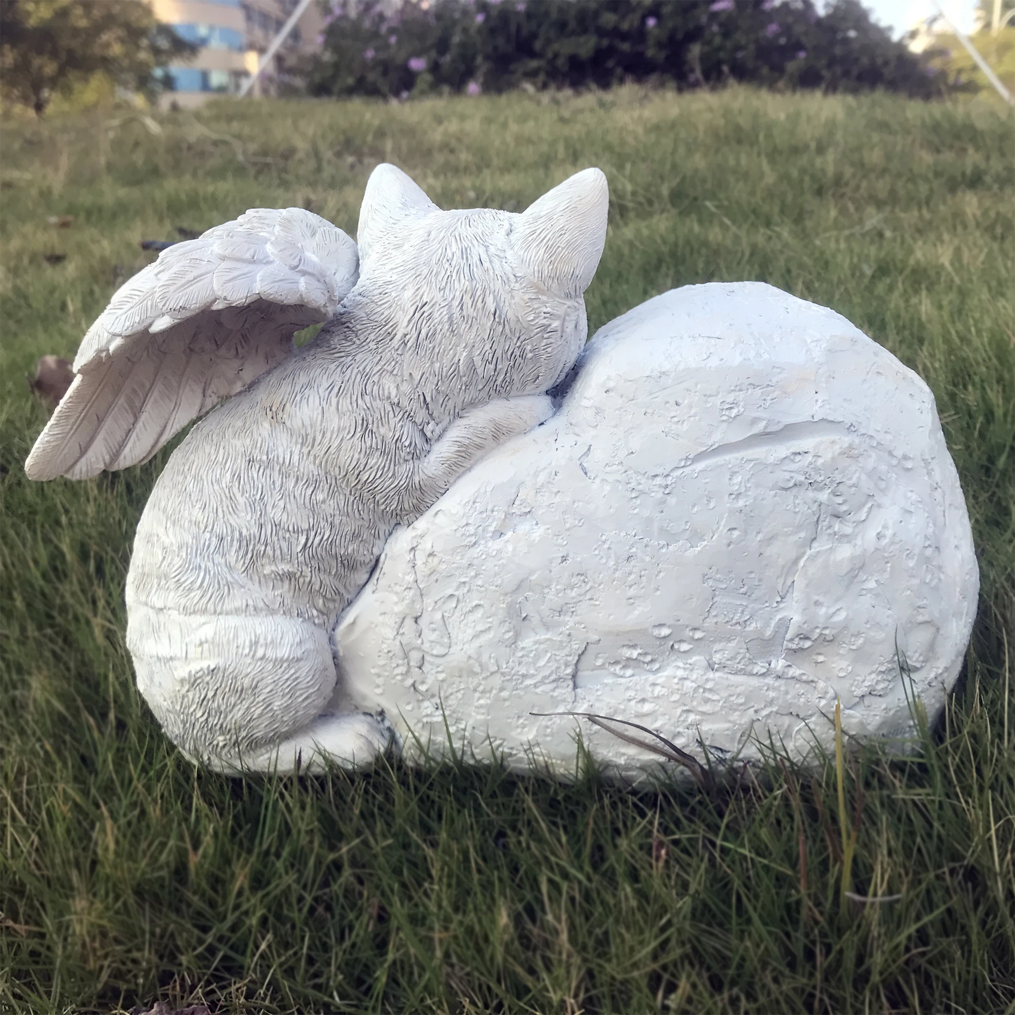 Estatua conmemorativa personalizada de gato, Ángel, mascota, marcador de grava conmemorativa, piedras de jardín conmemorativas