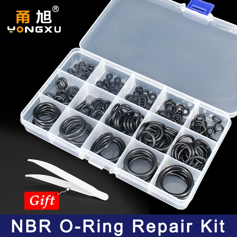 VMQ NBR Seal Ring Silicone Kit Thickness 1.9 / 2.4 / 3.1mm Nitrile Rubber NBR O-Ring Gasket Sealing O Rings Rubber Kit Set-.-