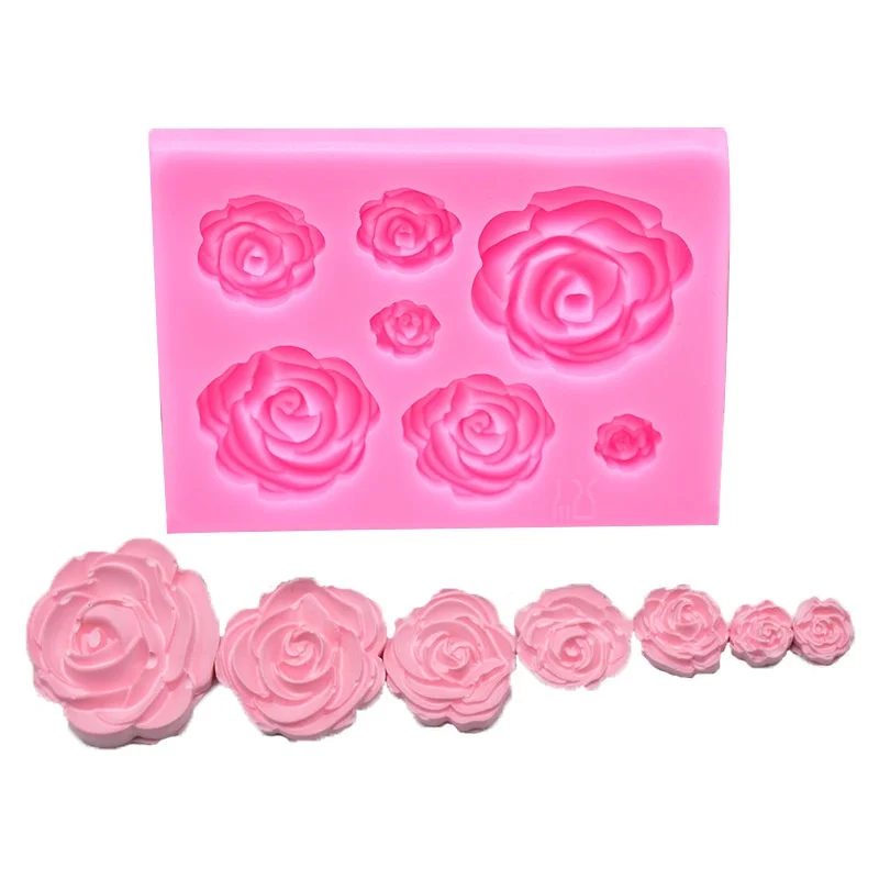 3D Rose Silica Gel MoldWedding CupcakeSugar Cake Decoration ToolsCandyClayChocolate Gumpaste Mold