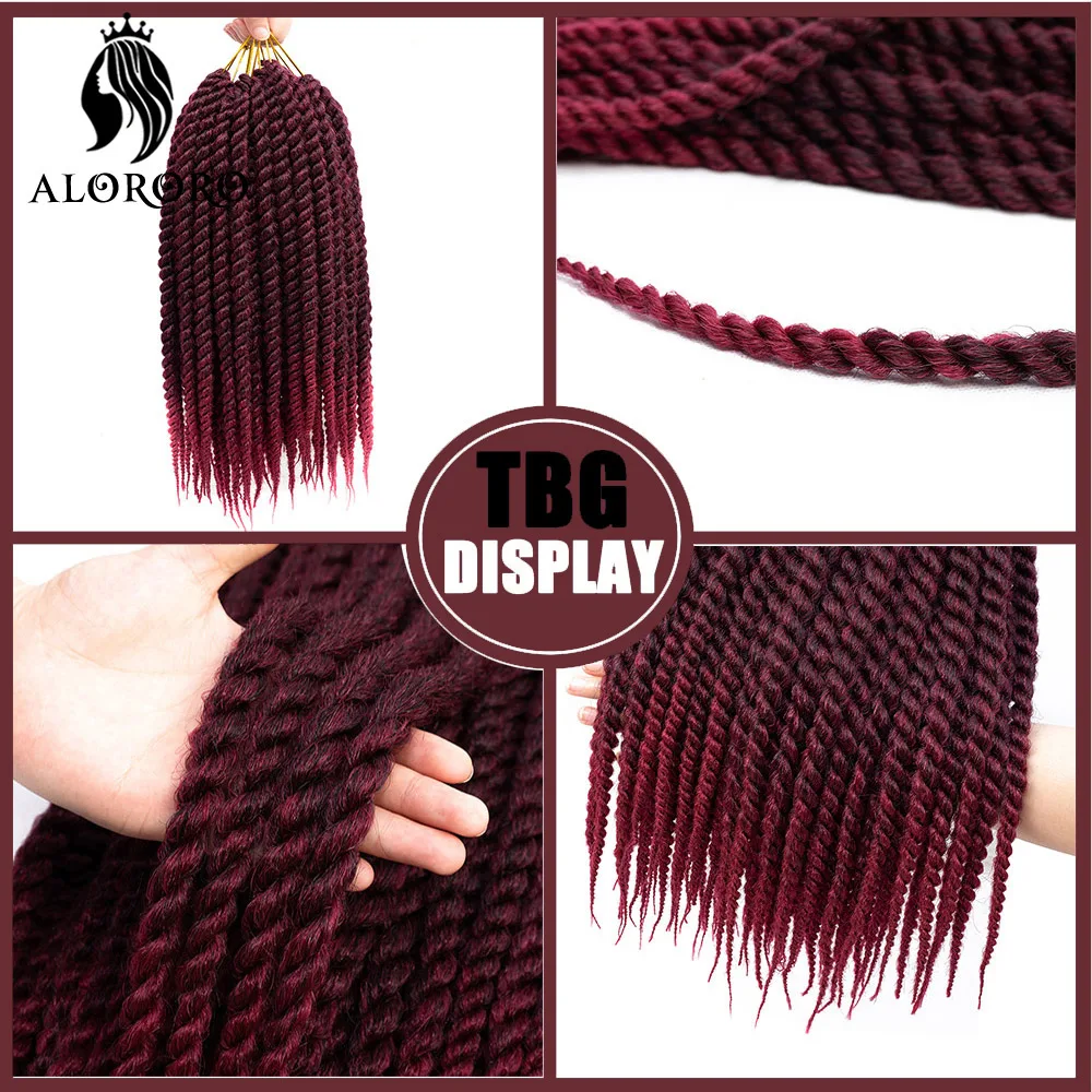 12/18/22 inch Ombre Havana Twist Synthetic Hair Extensions Faux Locs Crochet Hair, Senegalese Twist Hair