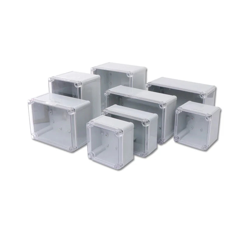 Waterproof Plastic Junction Box transparent cover Enclosure Electronic Instrument Housing Case Electrical Project Outdoor Boxes