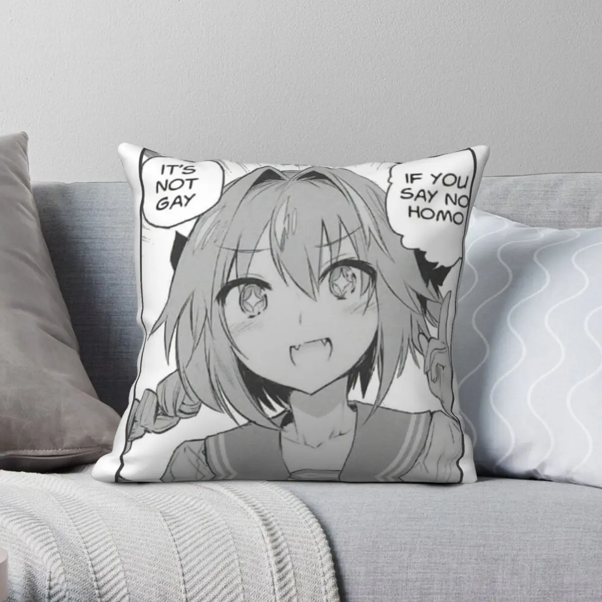 Fate Grand Order Astolfo Best Trap Pillowcase Polyester Linen Velvet Pattern Zip Decor Pillow Case Car Cushion Cover Wholesale