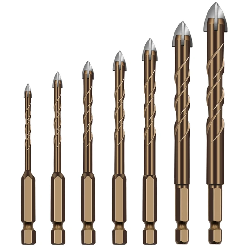 77JA เจาะ Shank Spiral Groove Cross เจาะความแข็งสูงสวมใส่-Resisting เครื่องมือขยาย Hexagonal Shank Spiral Groove