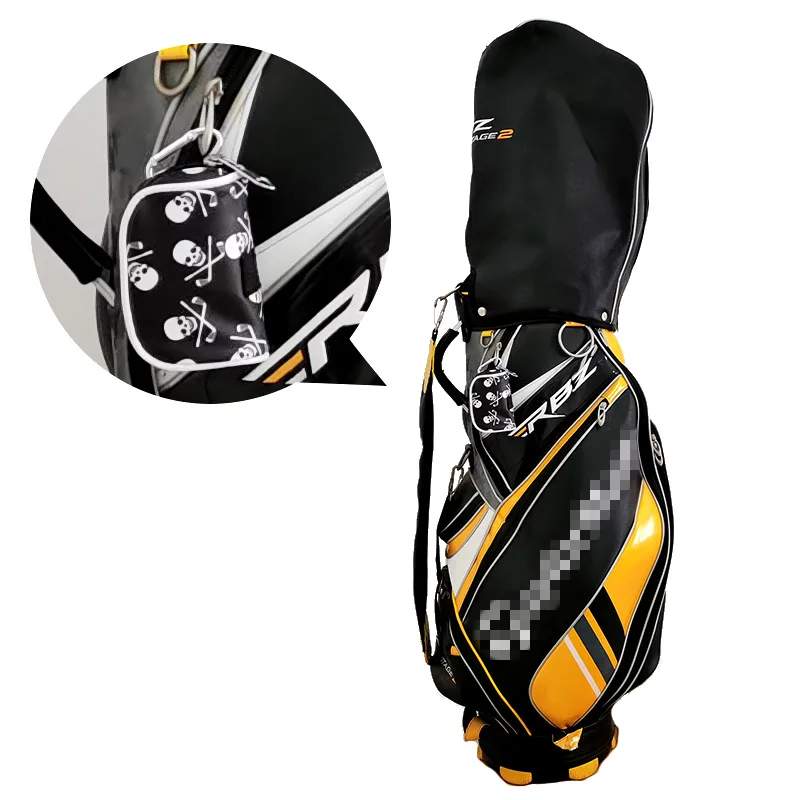 

PU Skull Small Golf Ball Bag Mini Zipper Golf Bags With Tee Position Small Pocket Sporting Goods 3 Colors