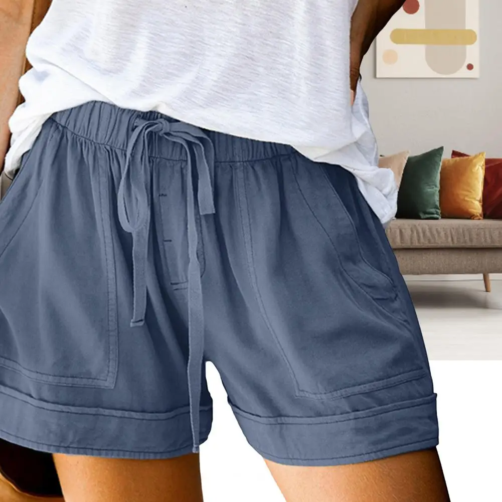 Solid Color Shorts Women Elastic High Waist Woman Shorts Summer Casual Short Women Loose Hot Shorts Plus Size Femme Shorts