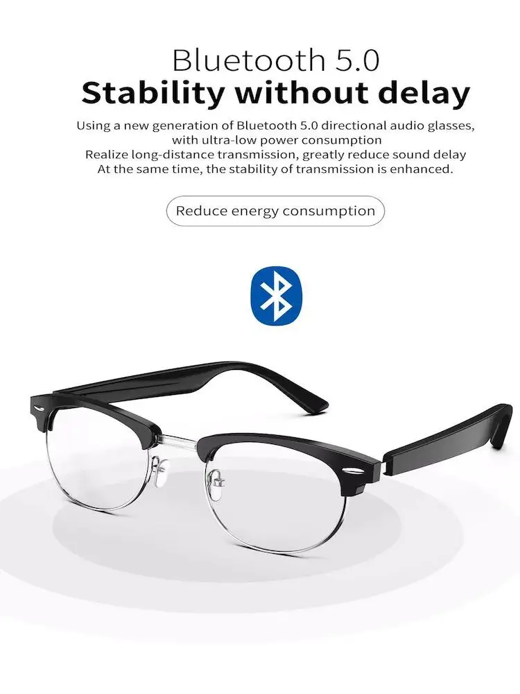 

Smart Eye Wear Glasses Wireless Bluetooth Hands-Free Calling Music Audio Open Ear Anti-blue Light Lenses Intelligent Sunglasses