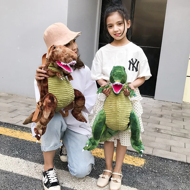 Dinosaur bag new parent-child backpack cool cartoon large dinosaur backpack children's Plush bag