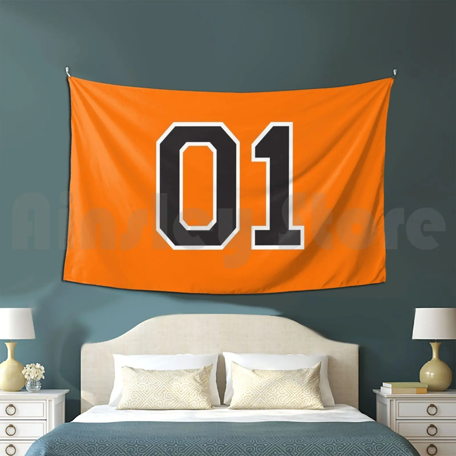 Oh! One Tapestry Background Wall Hanging General Lee 01 Charger Mopar Tv Retro