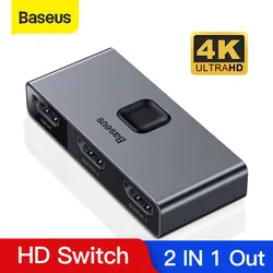 Baseus HDMI kompatybilny Splitter przełącznik 4KHD dla Xiaomi Mi Box bi-direction 1x 2/2x1 Adapter dla PS5/4/3 2 w 1 Out 4K HD Switcher