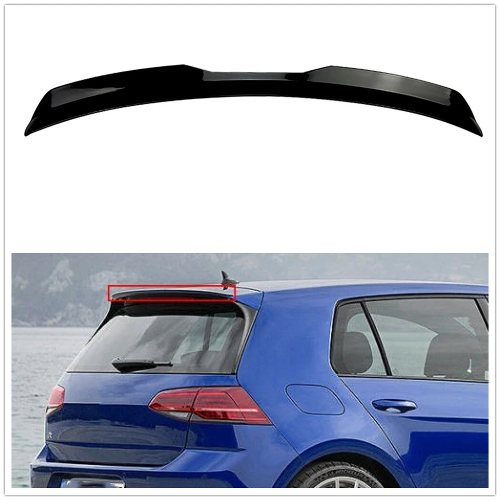 

Rear Spoiler Roof Wing For Volkswagen VW Golf7 Golf MK7 GTI R GTD 2013-2019 Black Tail Gate Window Flap Trunk Lid Splitter Lip