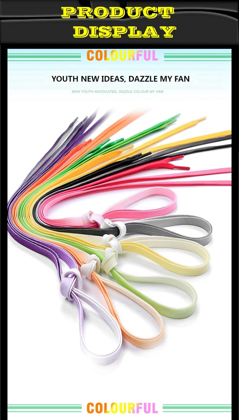 1 Pair Of Colored Canvas Silk Shoelaces Candy Gradient Shoe Lace Solid Color Party Shoe Laces Children's And Adult Shoestrings
