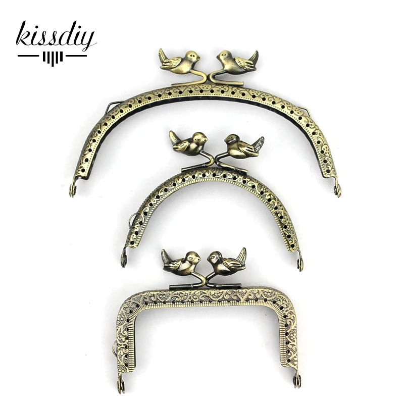 1PCS 26cm Antique Bronze M Shape Embossed Candy Bead Big Metal Purse Frame Bag Kiss Clasp Handle DIY Accessories