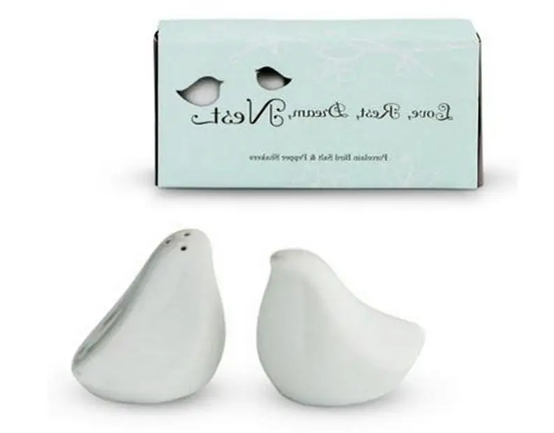 

Wedding Party Favor Gift and Giveaways for Guests Ceramic Porcelain Love Bird Salt & Pepper Shaker in Gift Box 100sets Wholesale