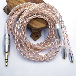 RY-C5 1.2m DIY Replacement mmcx Cable 3.5/2.5/4.4mm Silver plated  Upgraded 8 core wire cable For Repair DIY HIFI mmcx earphone
