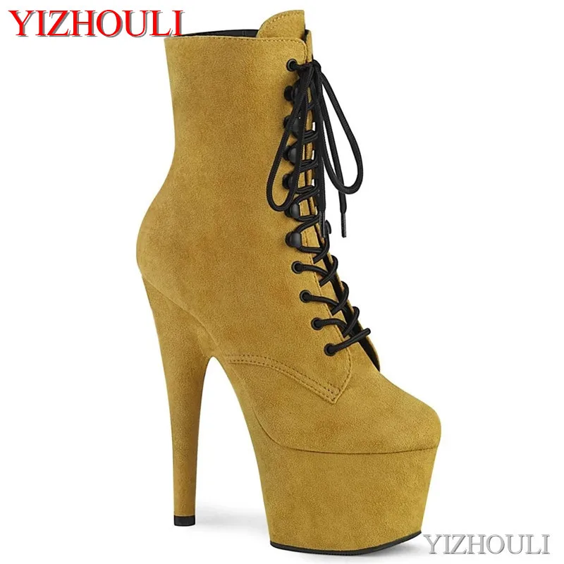 

7 inches, sexy ankle boots, women's stiletto heels, 17 cm, pole dancing party stage performance boots