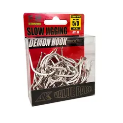 JK 50pcs fishing hook set 5/0 6/0 High carbon steel equipment for fisherman demon slow jigging hook sea tuna Shore Jigging