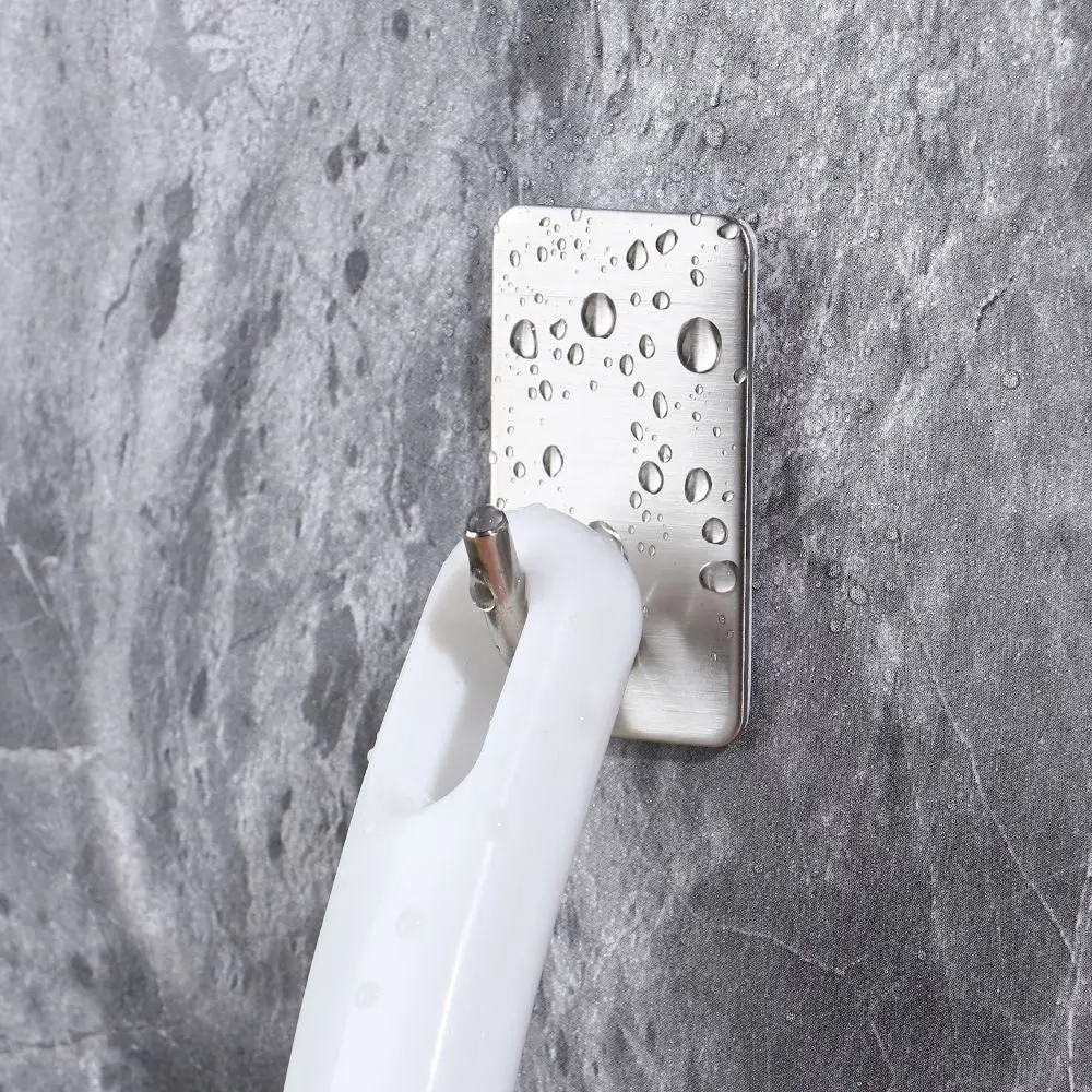 1PC adesivo senza punzonatura gancio a parete in acciaio inossidabile durevole porta asciugamani appiccicoso appendiabiti cucina accessori per il bagno