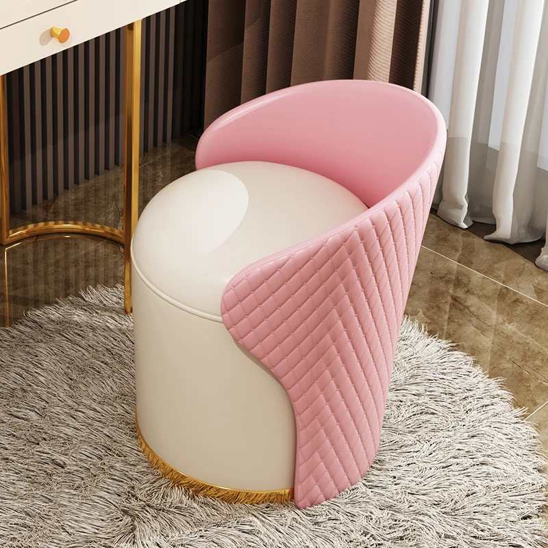 

Nordic Fashion Home Wooden Stool Bedroom Furniture Living Room Makeup Dressing Table Chair Ergonomic Comfortable Backrest Chair