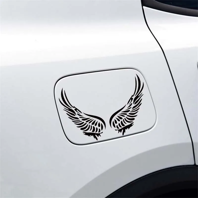 12.5*8.6, asas de anjo interessantes e bonitas cobrem o corpo, adesivos de carro personalizados,. Preto/prata acessórios do vinil,