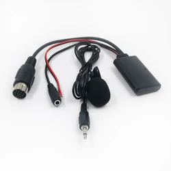 Biurlink Car Stereo Bluetooth Module AUX Adapter Device AUX-IN Audio Cable Microphone Handsfree for Kenwood 13-Pin Port