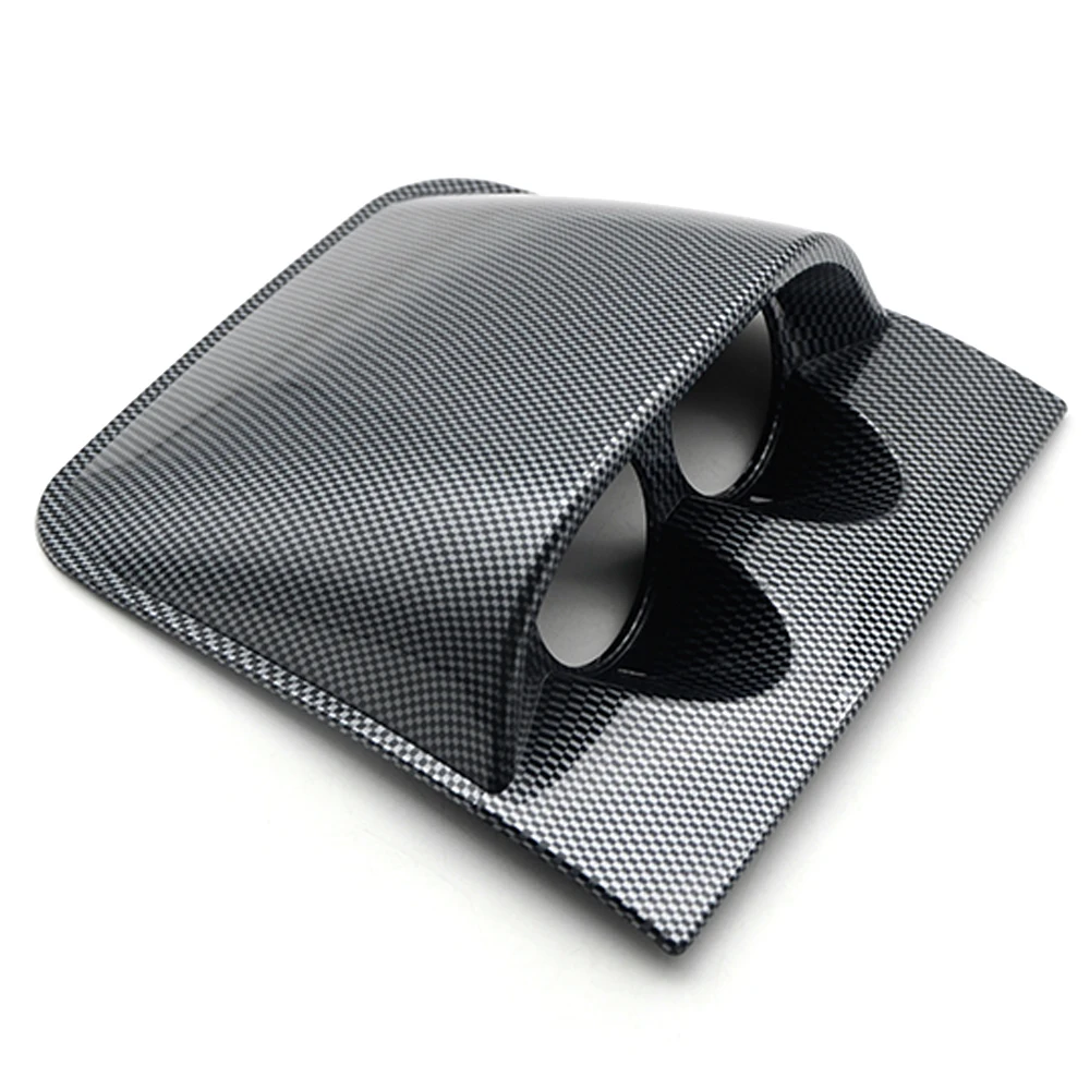 Universal Two Holes 52mm Gauge Meter Dash Board Pod Flate Base Black both for Left&right Hand Drive in Carbon Finished