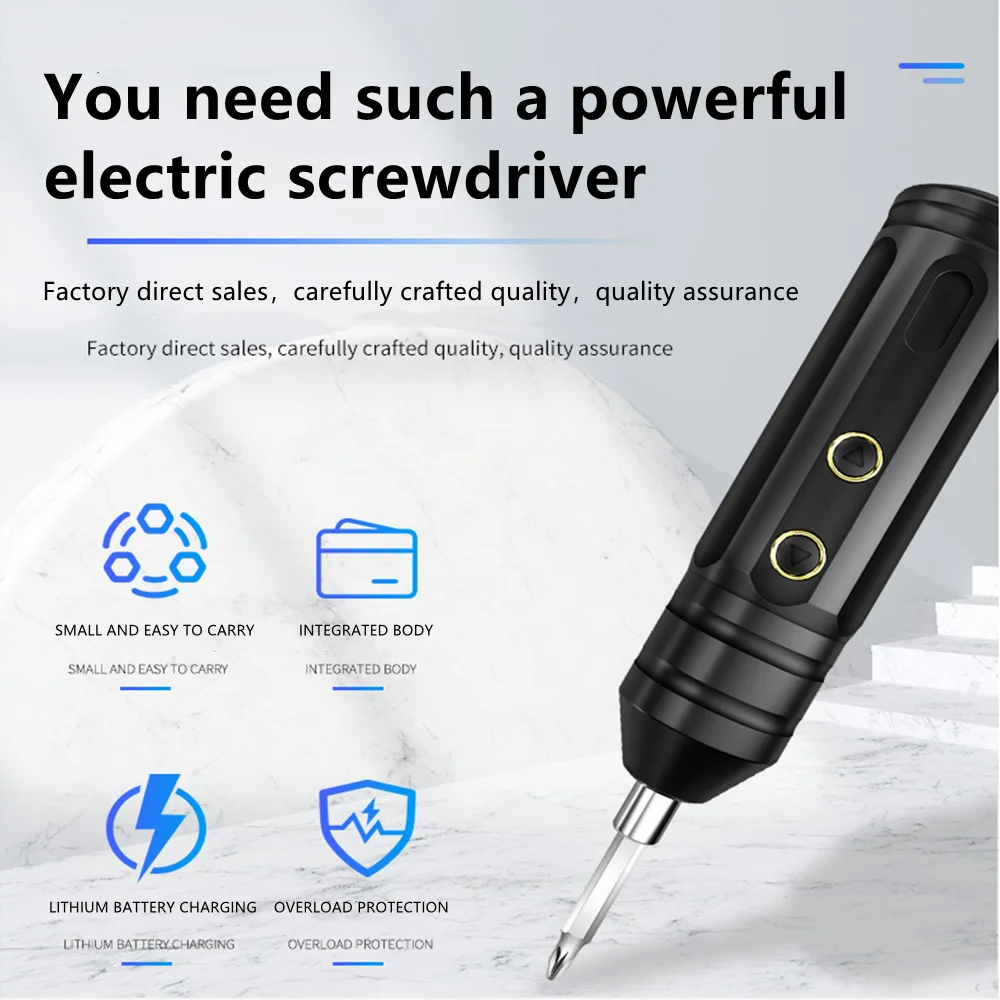 Portable USB Rechargeable Electric Screwdriver Set Screwdriver Drill Electric Screw Driver Small Screwdriver Household Tool