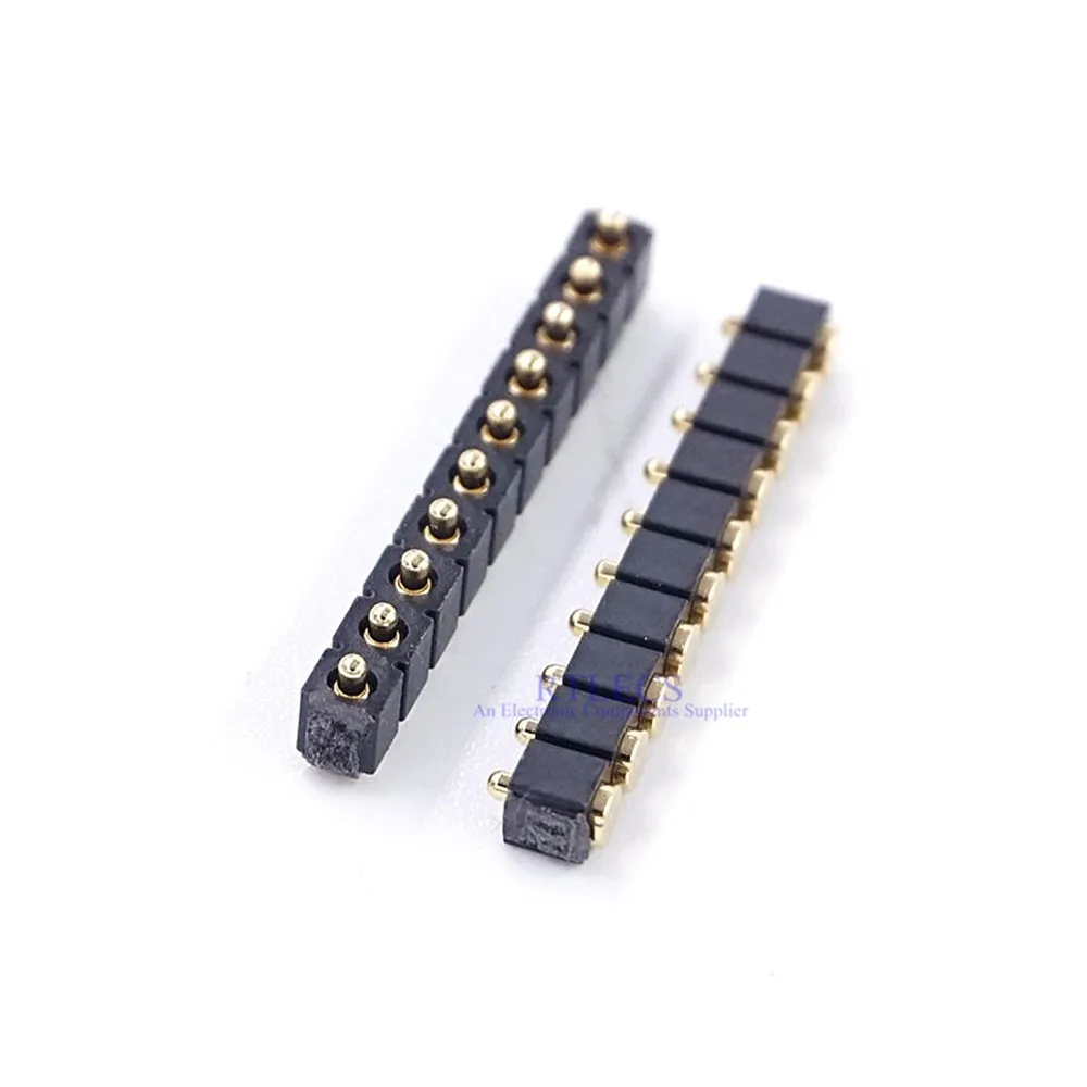 

20 pcs Spring Loaded Pogo pin 10 Position 2.54mm Pitch 4.0mm Height Surface Mount PCB Vertical 10 Pin Modular connector Strip