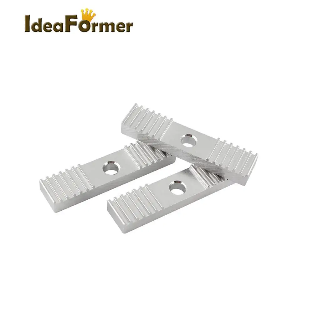 10Pcs Reprap DIY GT2 Timing Belt Fixing Piece Aluminum Alloy Tooth Pitch 2mm Clamp Fixed Clip 9*40mm For 3D Printer CNC Parts.