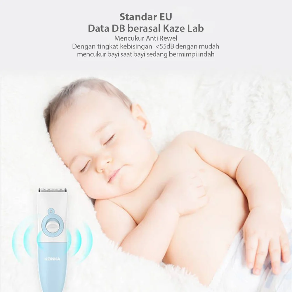 子供のための二重電気バリカン,青,USB,急速充電,低ノイズ,調整可能,洗えるセラミックカッター