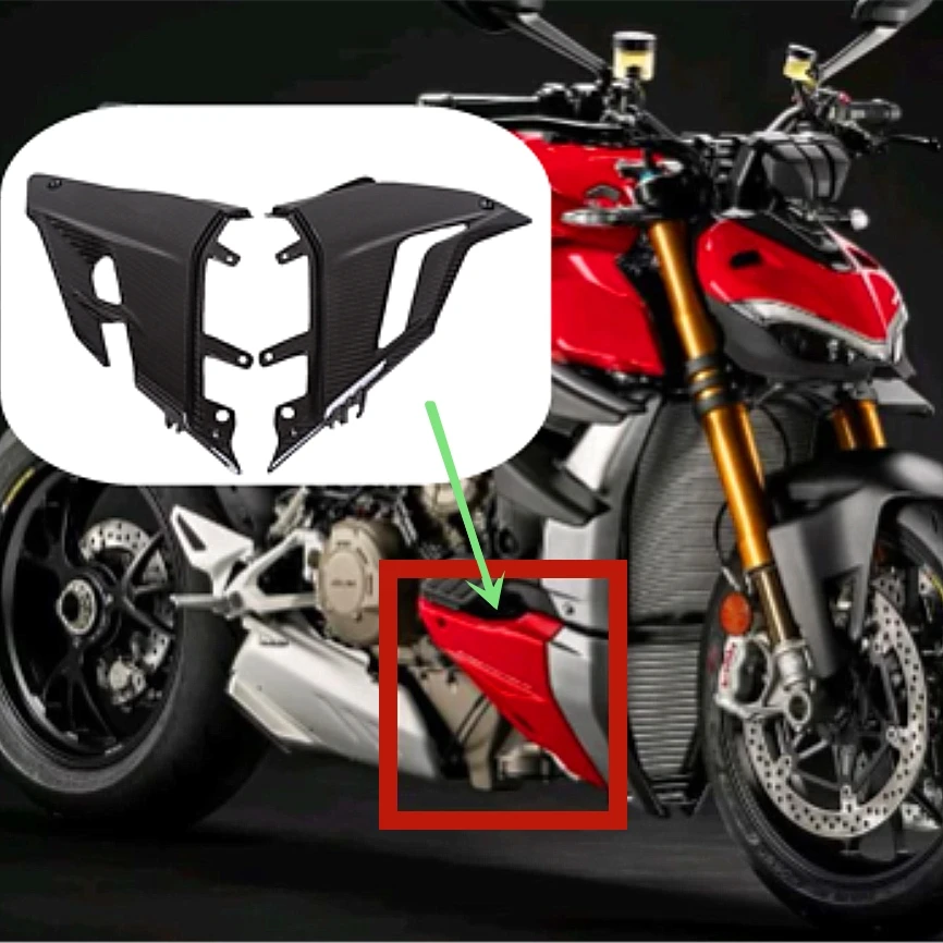 Real Carbon Fibre For Ducati Streetfight V4 V4S 2020 2021 2021+ Motorcycle Undertray Panels Cover Fairing Gloss 100% Twill Weave