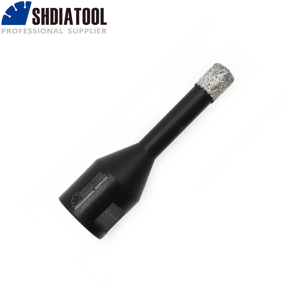 Shdiatool brocas de diamante soldadas a vácuo seco m10, pontas de perfuração, granito, serra de orifício de mármore, coroa de telha de porcelana