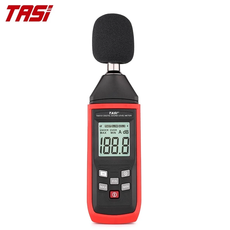 TASI TA8151 Digital Sound Level Meter Noise Tester Sound Detector Decible Monitor 30-130dB Audio Measuring Instrument Alarm