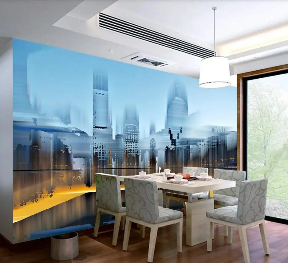 

Bacal 3D Wallpaper Mural City Building Night Landscape Photo Wall Mural Bedroom Cafe Background Wall Papers Papel De Parede Sala