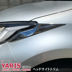 2pcs Car Headlight Trim for TOYOTA YARIS KSP210 MXPA1 MXPH1 2020 Chrome Stainless Steel Car Styling Accessories