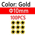 100 piezas de 10 mm doradas