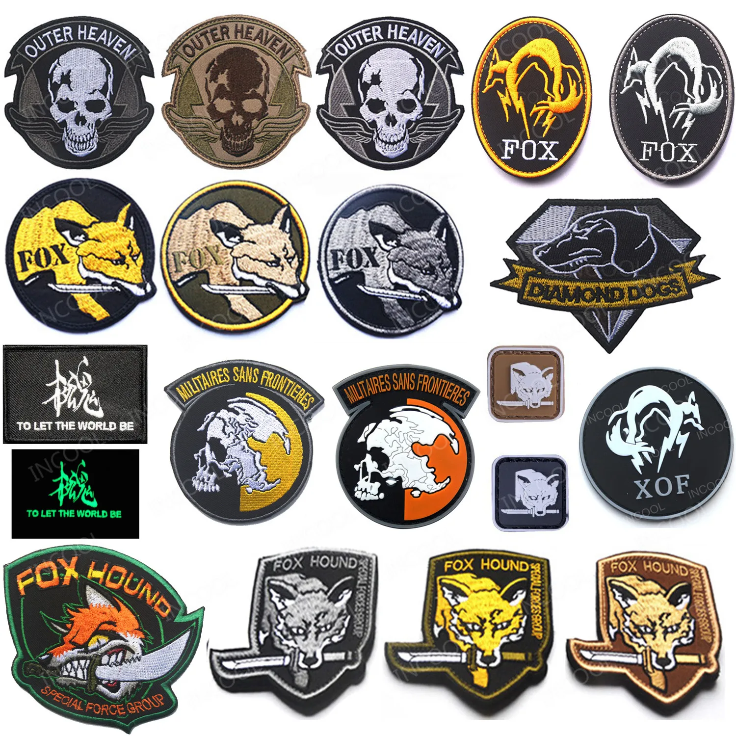 FOX PVC Embroidered Patches Tactical Military Patch Combat Rubber Embroidery Badges For Clothing Backpack Jackets