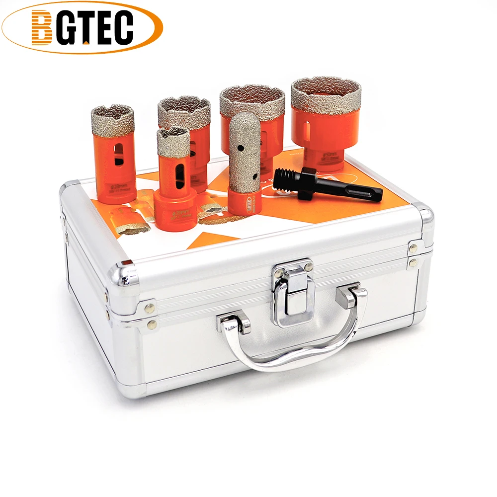 BGTEC 1set 20/28/35/45/50/F20/SDS لقم حفر الماس الأساسية مع صندوق 5/8-11 لقم ثقب المنشار