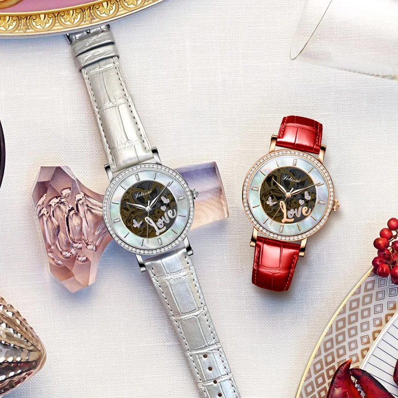 LOBINNI Women Automatic Watch 34mm Ladies Mechanical Wristwatch Waterproof Sapphire Mirror Luminous Miyota Mov