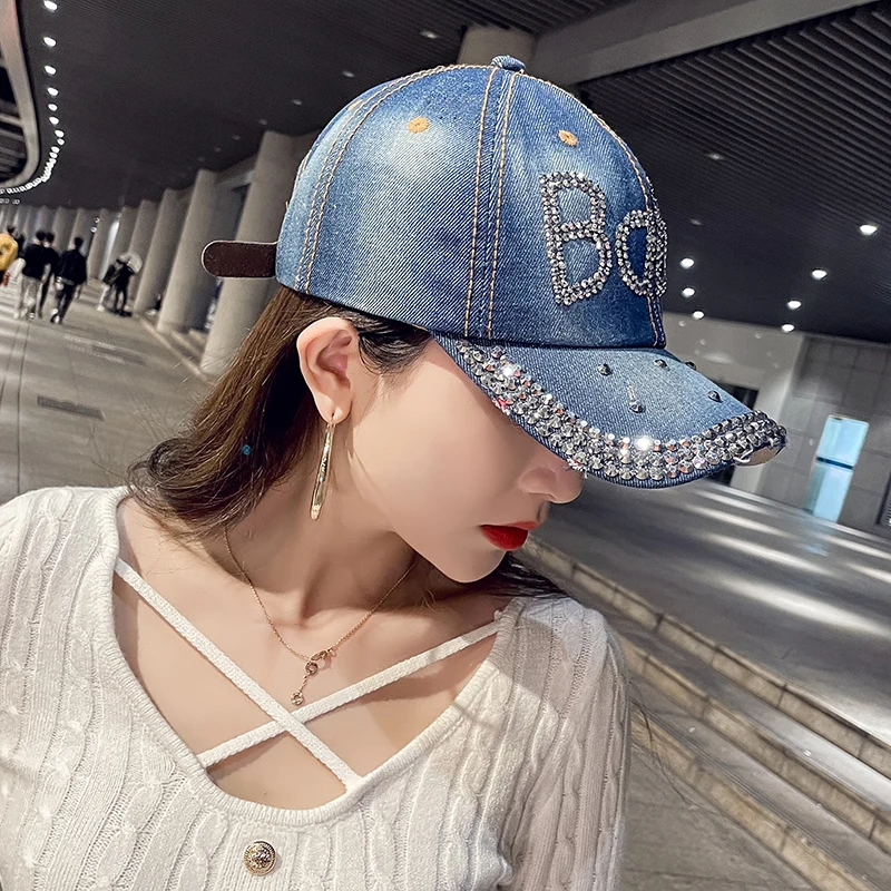 COKK Denim Cap Summer Autumn Cowboy Baseball Cap Rivet Letter Baby Ladies Hats Casual Sun Visor Outdoor Fashion Vintage Hip Hop