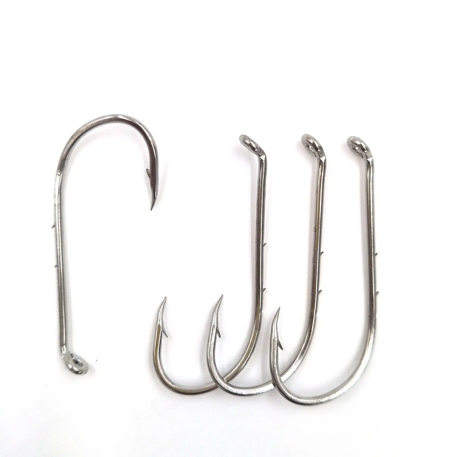 30pcs  High Carbon Steel 9292 Baitholder Shank Barbed Fishing Hooks Trout Salmon Worm Fishooks Size 1# 2# 1/0 2/0