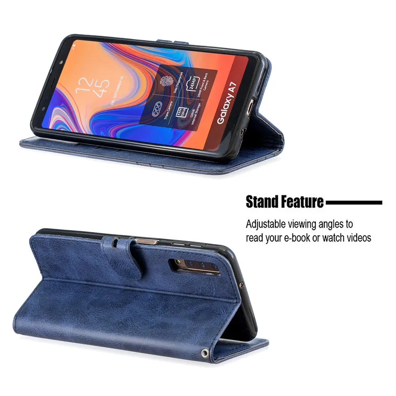 Etui On For Samsung Galaxy A 7 A7 A6 A8 2018 Case Wallet Magnetic Leather Cover SM-A750FN A750 A750F A530 Flip Phone Coque