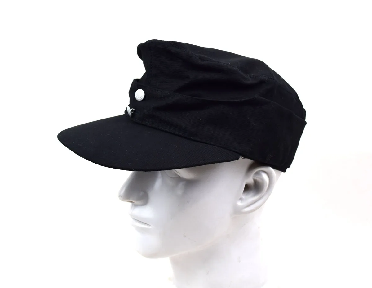 REPLICA WWII WW2 WH EM M43 SUMMER PANZER FIELD COTTON CAP HAT BLACK Military War Reenactments