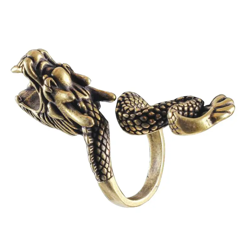 Solid Brass Finger Joint Ring Vintage Dragon Smoker Cigarette Holder Clip